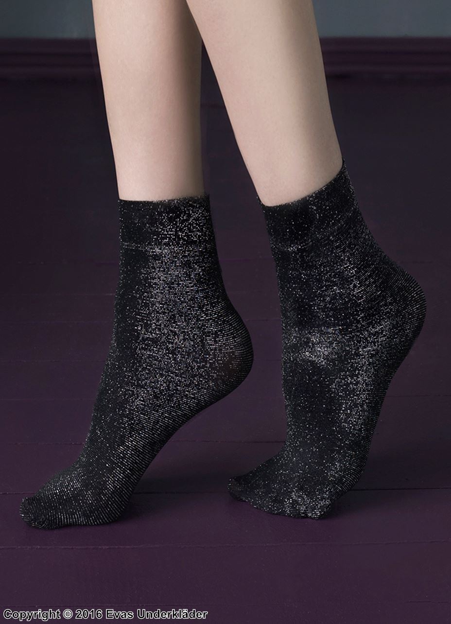 Ankle socks, metallic yarn